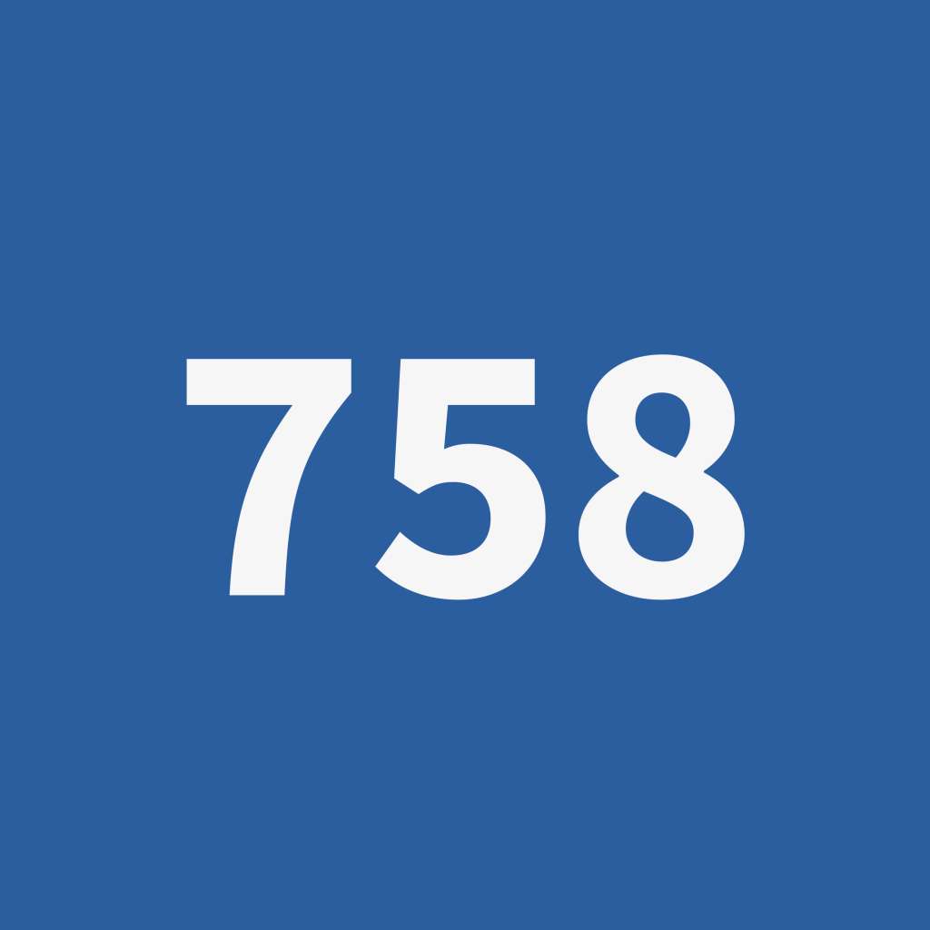 Pictogram of the number 758